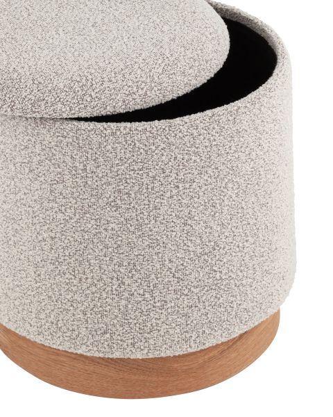 Пуф с ящиком Холли S букле серый Stool Group