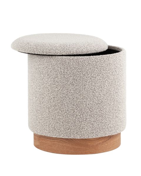 Пуф с ящиком Холли S букле серый Stool Group