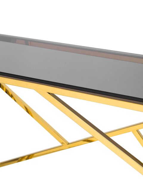 Консоль АРТ ДЕКО 115x30 золото стекло smoke Stool Group