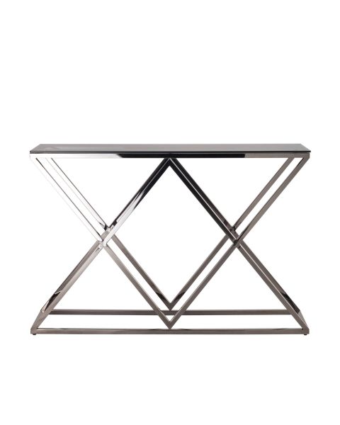 Консоль ИНСИГНИЯ 115x30 сталь темный хром стекло smoke Stool Group