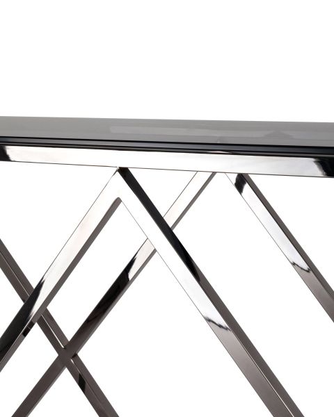 Консоль ИНСИГНИЯ 115x30 сталь темный хром стекло smoke Stool Group