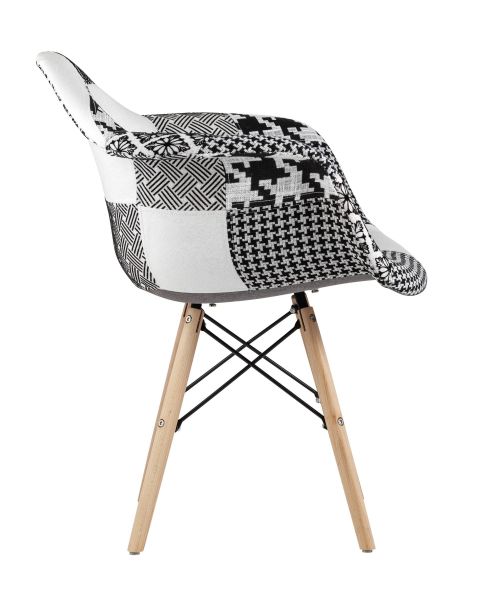 Кресло Eames DSW пэчворк черно-белое Stool Group