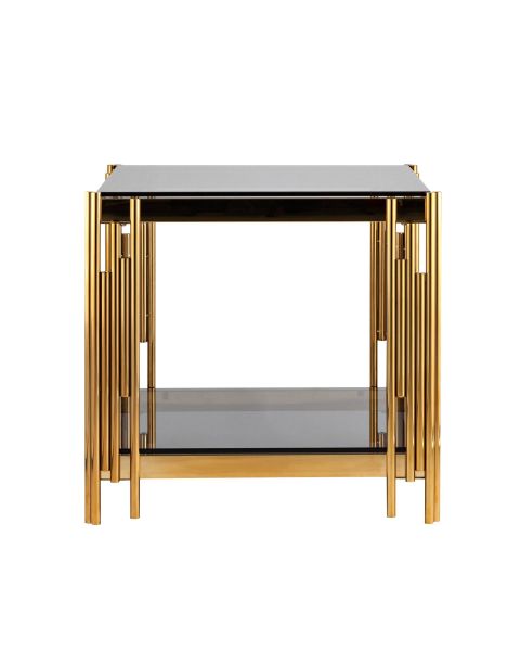 Журнальный столик 55x55 ГЭТСБИ золото стекло smoke Stool Group