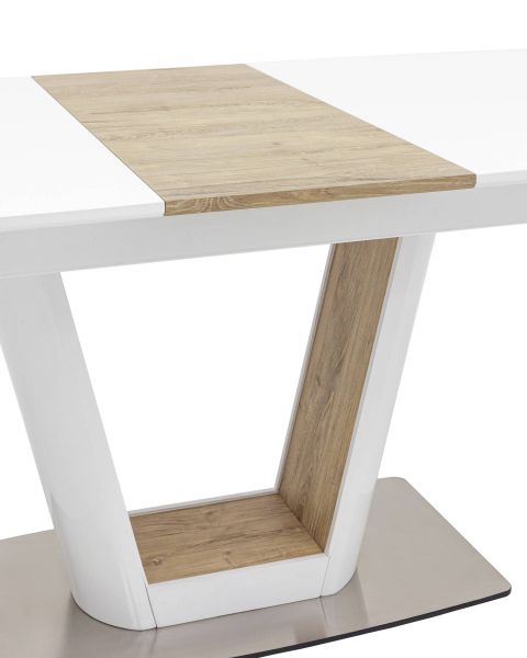 Стол обеденный Атланта раскладной 160-200x90 глянцевый белый Stool Group