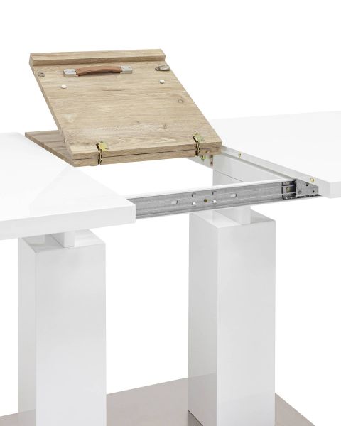 Стол обеденный Сиэтл раскладной 140-180x90 глянцевый белый Stool Group