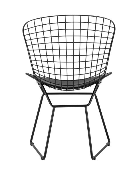 Стул обеденный Bertoia черный с черной подушкой Stool Group