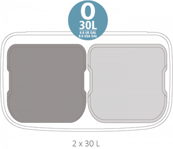 Мусорный бак Brabantia BO TOUCH BIN 2x30 л цвет минерально-серый 