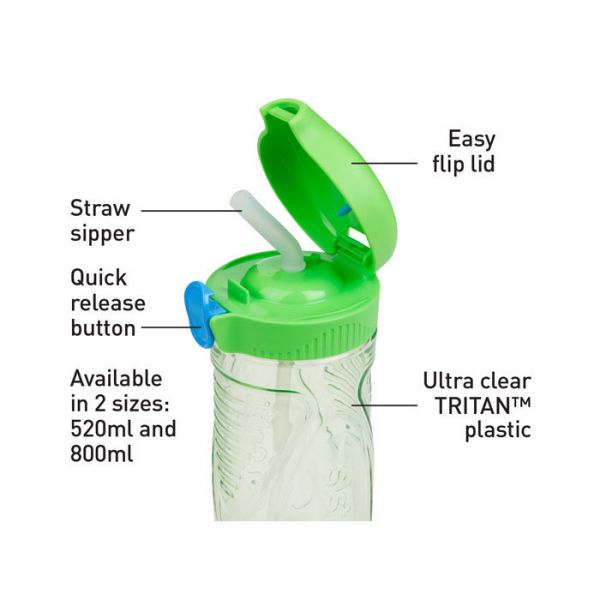 Бутылка для воды SISTEMA с трубочкой тритан 520 мл 