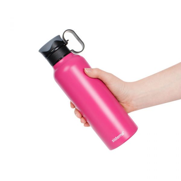 Стальная бутылка Hydrate с петелькой 600 мл белая SISTEMA