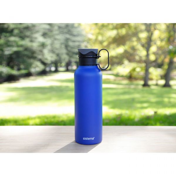 Стальная бутылка Hydrate с петелькой 600 мл белая SISTEMA