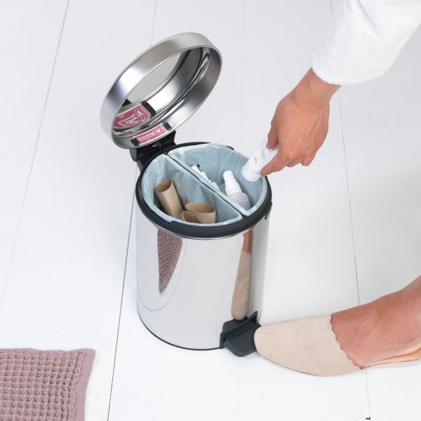 Мусорный бак с педалью newIcon 2x2 л стальной полированный