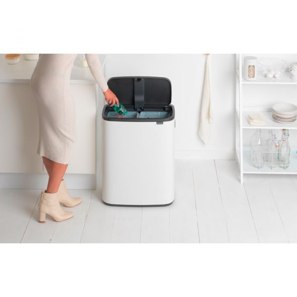 Мусорный бак Brabantia BO TOUCH BIN 2x30 л цвет белый 