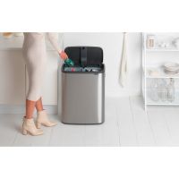 Мусорный бак Brabantia BO TOUCH BIN 2x30 л цвет стальной матовый