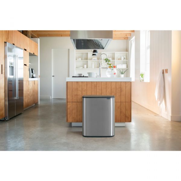 Мусорный бак Brabantia BO TOUCH BIN 2x30 л цвет стальной матовый 