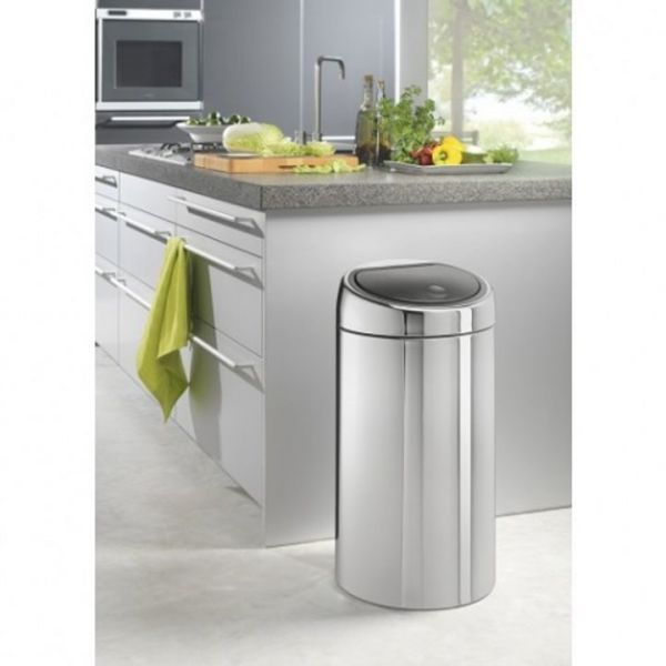 Мусорный бак Brabantia TOUCH BIN двухсекционный (2 х 20 л) полированный 