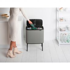 Мусорный бак Brabantia BO TOUCH BIN 11+23 л цвет минерально-серый