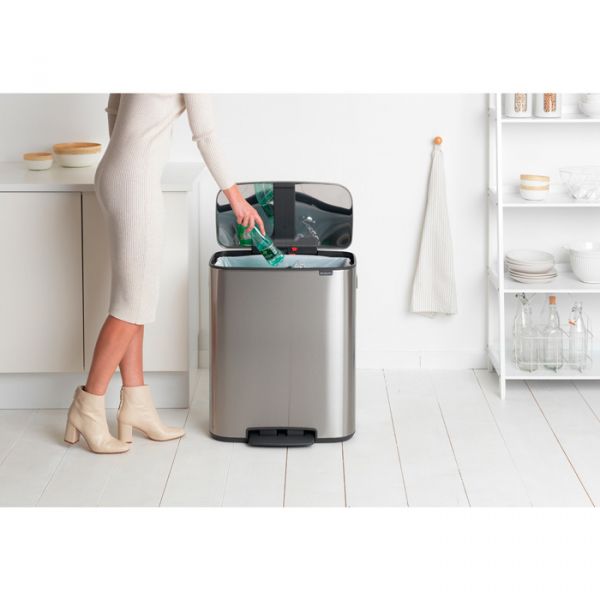 Мусорный бак Brabantia BO PEDAL BIN 60 л цвет стальной матовый 