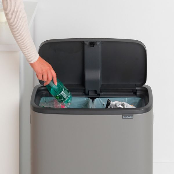 Мусорный бак Brabantia BO TOUCH BIN 2x30 л цвет минерально-серый 