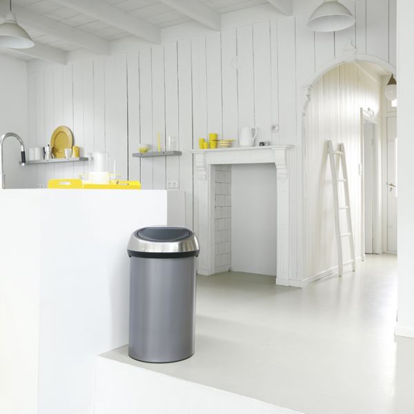 Мусорный бак Brabantia TOUCH BIN 60 л цвет платиновый 