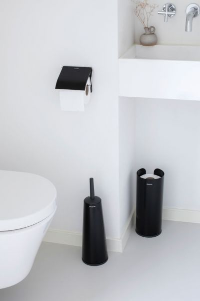 Набор аксессуаров для туалетной комнаты Brabantia ReNew 3 предмета Черный матовый 