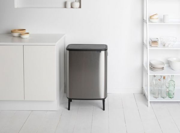 Мусорный бак Brabantia BO TOUCH BIN HI 2x30 л цвет стальной матовый 