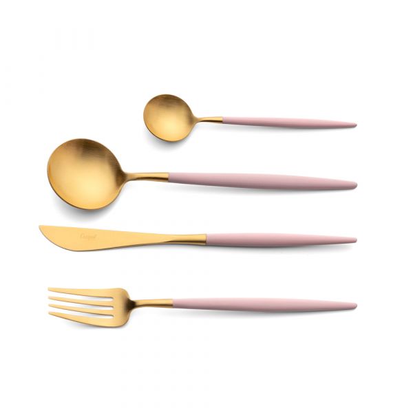 Набор столовых приборов на 6 персон, 24 предмета, розовый, Goa, GO.006.PKGB, CUTIPOL