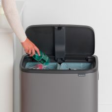 Мусорный бак Brabantia BO TOUCH BIN 2x30 л цвет платиновый