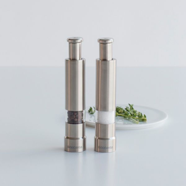 Набор из 2-х мельниц для соли и перца, 14 см, матовая сталь, Brabantia