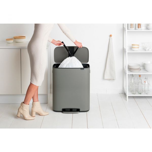 Мусорный бак Brabantia BO PEDAL BIN 60 л цвет минерально-серый 