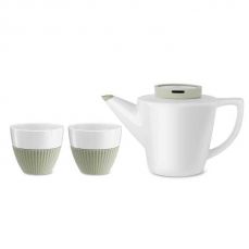 Набор чайный 3 предмета, на 2 персоны, фарфор, силикон, нержавеющая сталь, мятный, Infusion, V24124, VIVA Scandinavia