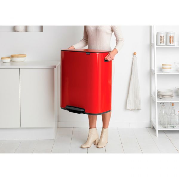 Мусорный бак Brabantia BO PEDAL BIN 2x30 л цвет пламенно-красный 