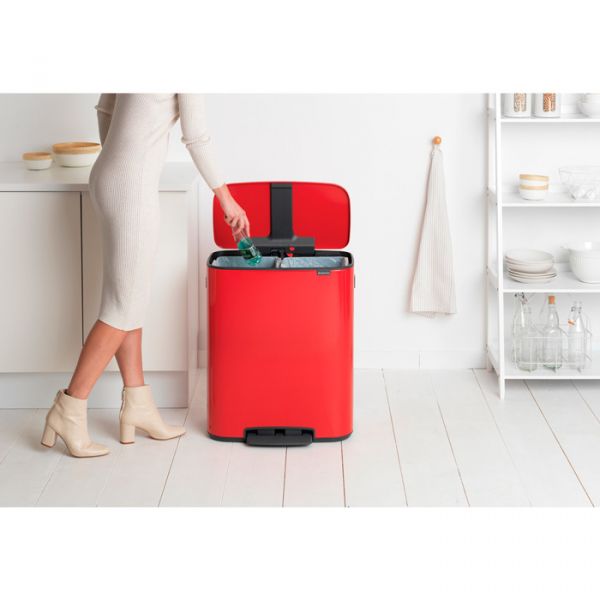 Мусорный бак Brabantia BO PEDAL BIN 2x30 л цвет пламенно-красный 