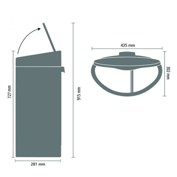 Мусорный бак TOUCH BIN new двухсекционный 10+23 л BRABANTIA