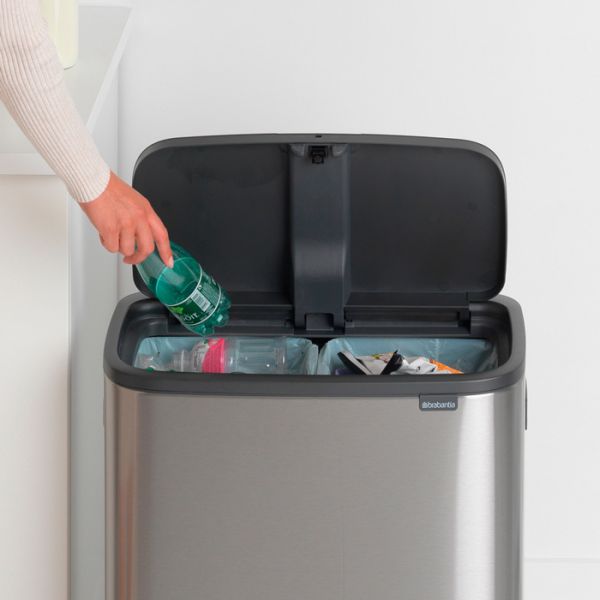Мусорный бак Brabantia BO TOUCH BIN 2x30 л цвет стальной матовый 