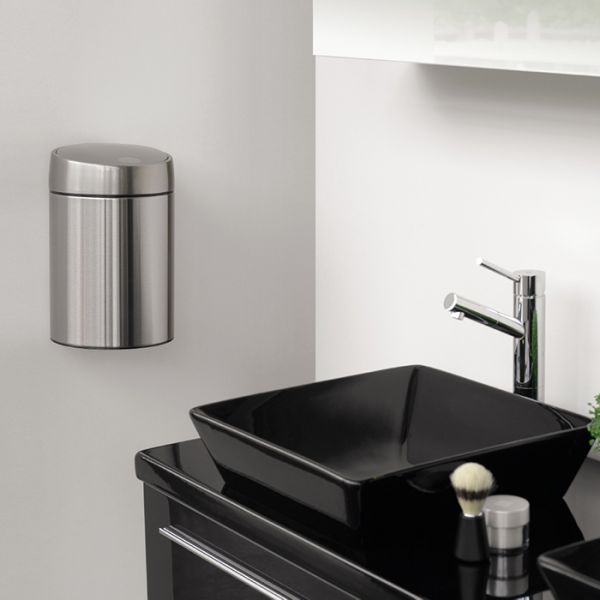 Ведро для мусора Brabantia SLIDE с крышкой 5 л 1,23 кг цвет матовый стальной с защитой от отпечатков пальцев 