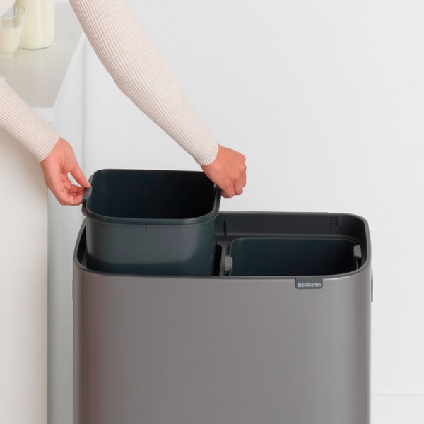 Мусорный бак Brabantia BO TOUCH BIN 2x30 л цвет платиновый 