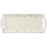 Блюдо прямоугольное 34.6х14.9 см, фарфор цвета слоновой кости, синий, Marieluise, 001.295157, SELTMANN