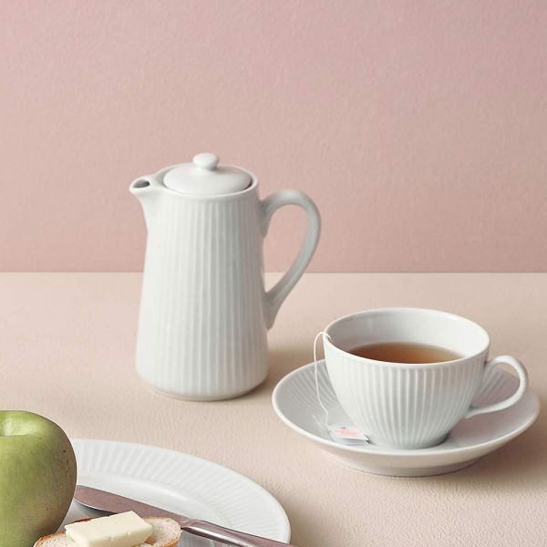 Чашка с блюдцем 180 мл белый фарфор PILLIVUYT Plisse 