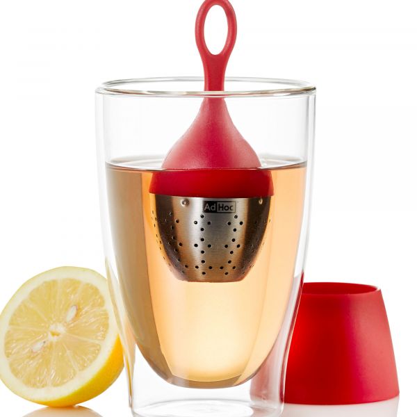 Ситечко для заваривания чая на подставке ADHOC FLOATEA с красной ручкой 