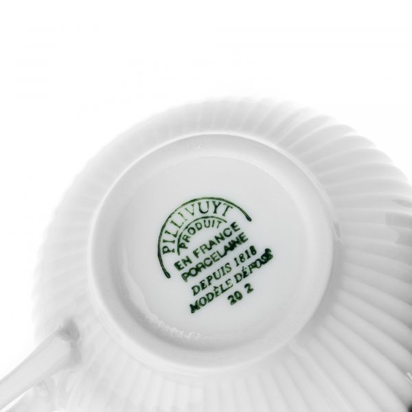 Чашка с блюдцем 180 мл белый фарфор PILLIVUYT Plisse 