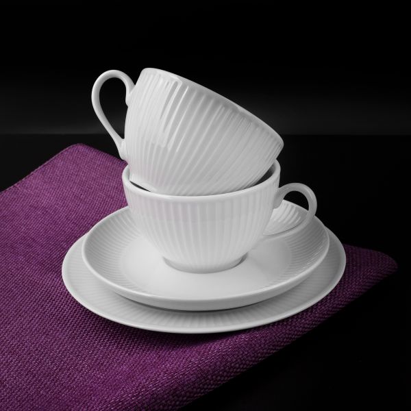 Чашка с блюдцем 180 мл белый фарфор PILLIVUYT Plisse 