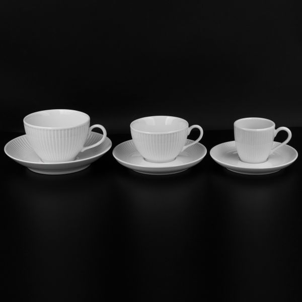 Чашка с блюдцем 180 мл белый фарфор PILLIVUYT Plisse 