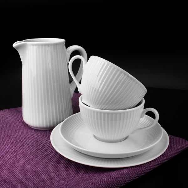 Сервиз чайный на 6 персон 15 предметов белый фарфор PILLIVUYT Plisse 