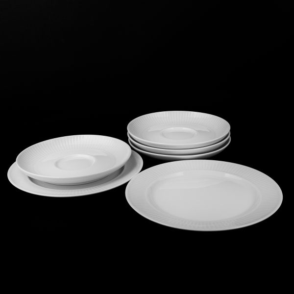 Сервиз чайный на 6 персон 15 предметов белый фарфор PILLIVUYT Plisse 