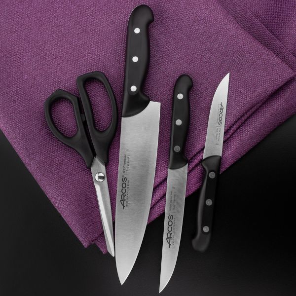 Набор из 3 кухонных ножей и ножниц ARCOS Maitre 