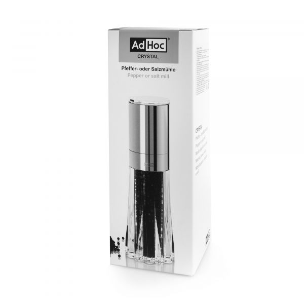 Мельница для перца и соли 18 см ADHOC CRYSTAL из нержавеющей стали