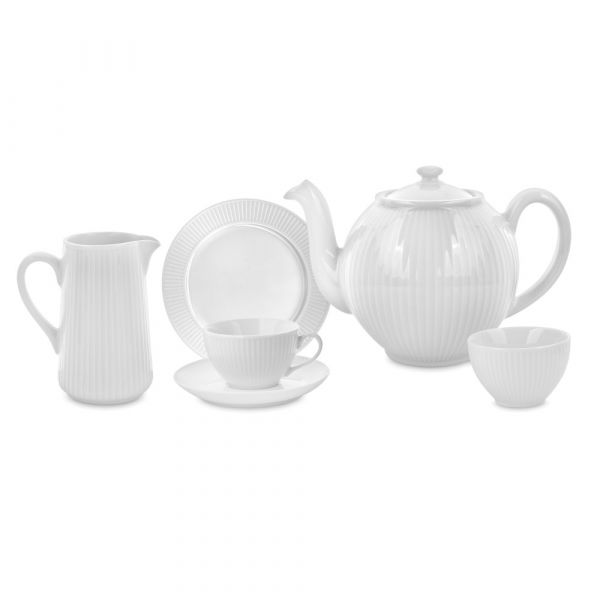 Сервиз чайный на 6 персон 15 предметов белый фарфор PILLIVUYT Plisse 