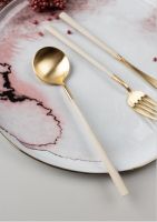 Набор столовых приборов на 6 персон 24 прибора Belo Inox NEO IVORY GOLD 45