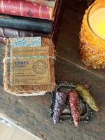 Конусы ароматические Mas du Roseau CONES D'INCENSE для зажигания набор 6 шт, лаванда, роза, розмарин, латунная подставка, время горения 45мин, корзина кокосовое волокно