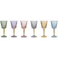 Набор бокалов для вина 6 шт Cre Art SQUARE STEMWARE, хрусталь, 19.5 см
